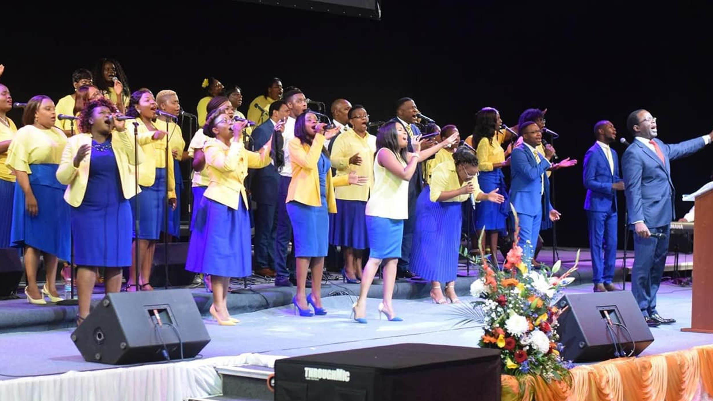 Praise and worship team leading a church gathering